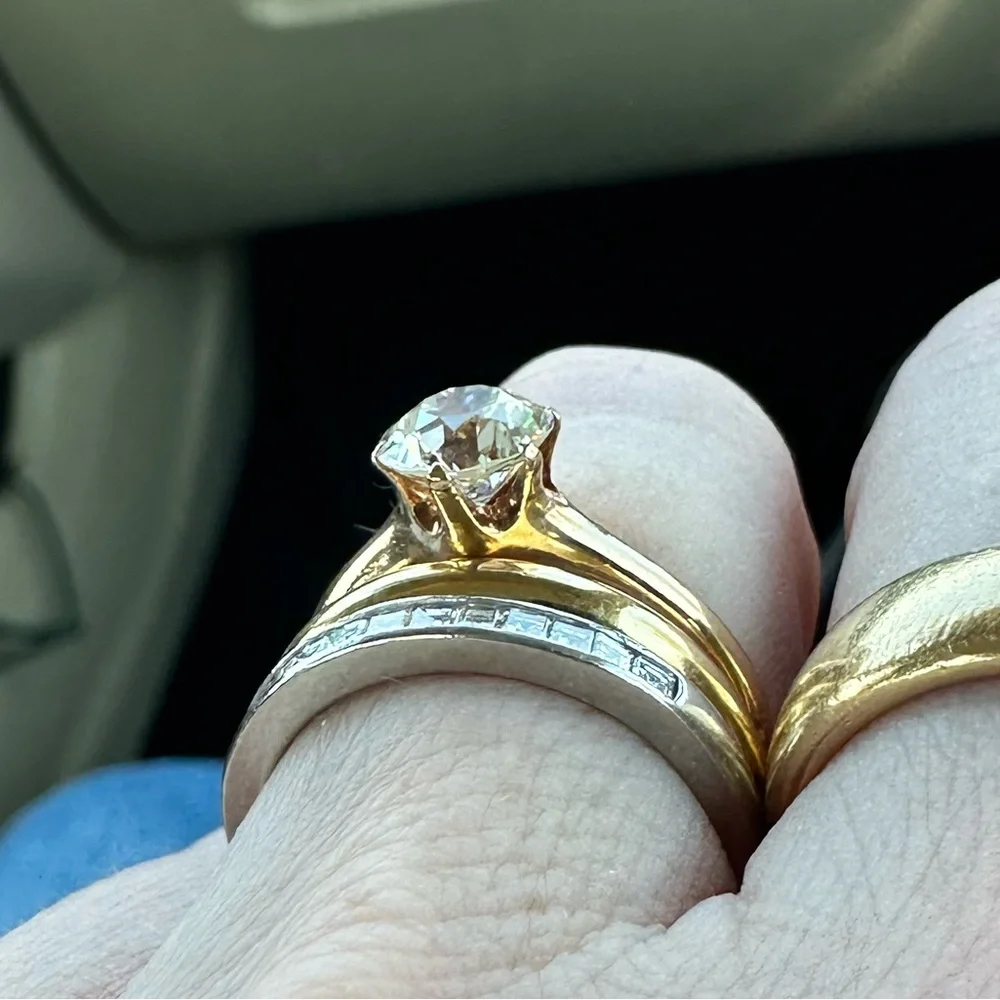 Antique 1.28ct OEC Diamond Victorian Solitaire 14K Yellow Gold Size 6.5 - Picture 12 of 13